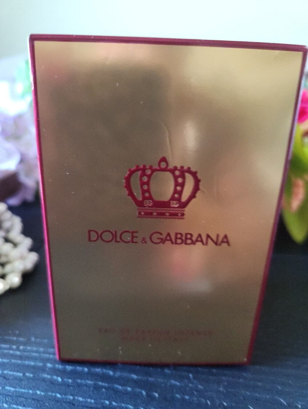 Dolce & Gabbana Gold Box with Pink Trim. Q Intense.